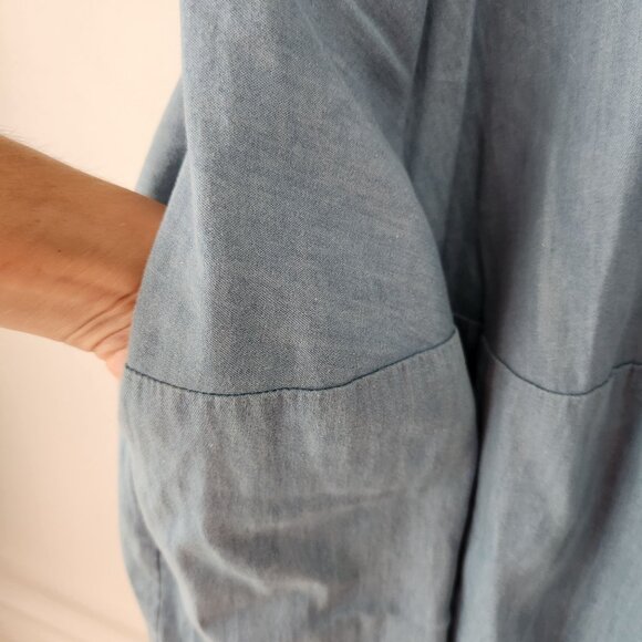 N/Nicholas Blue Chambray Dress Lighweight Boho Western Rodeo Women's 6 - Picture 7 of 10